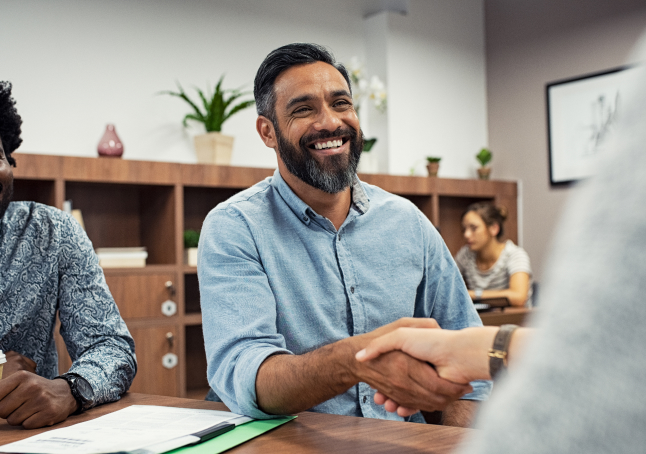 A customer success team discussing project progress